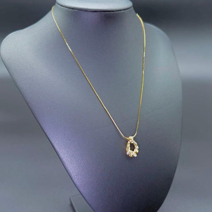 Saint Laurent Necklace Pendant YSL Cassandra Metal Rhinestone Gold Authentic