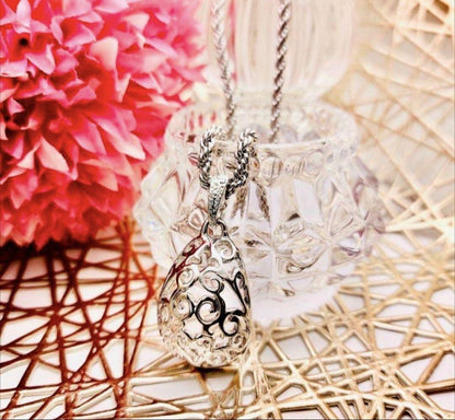 Saint Laurent Necklace Pendant YSL Cassandra Silver Authentic