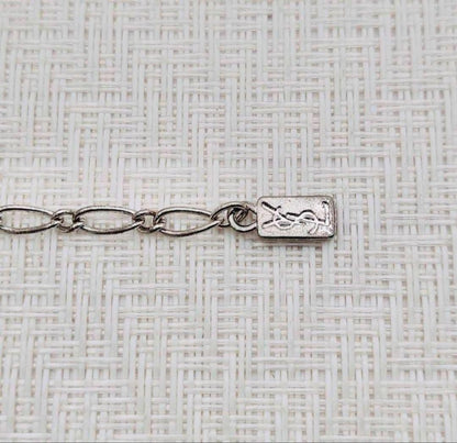 Saint Laurent Necklace Pendant YSL Cassandra Silver Authentic