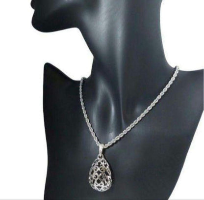Saint Laurent Necklace Pendant YSL Cassandra Silver Authentic