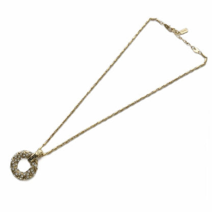 Saint Laurent Necklace Pendant Circle YSL Cassandra Gold Authentic