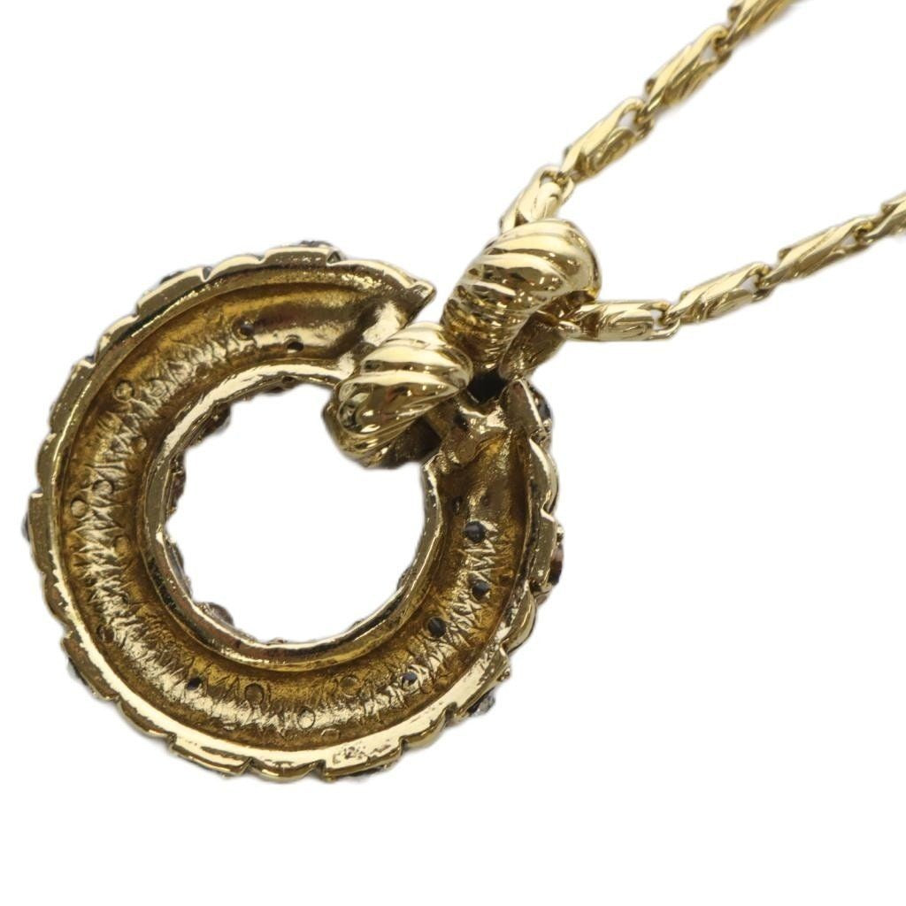 Saint Laurent Necklace Pendant Circle YSL Cassandra Gold Authentic