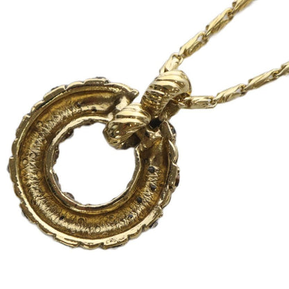 Saint Laurent Necklace Pendant Circle YSL Cassandra Gold Authentic