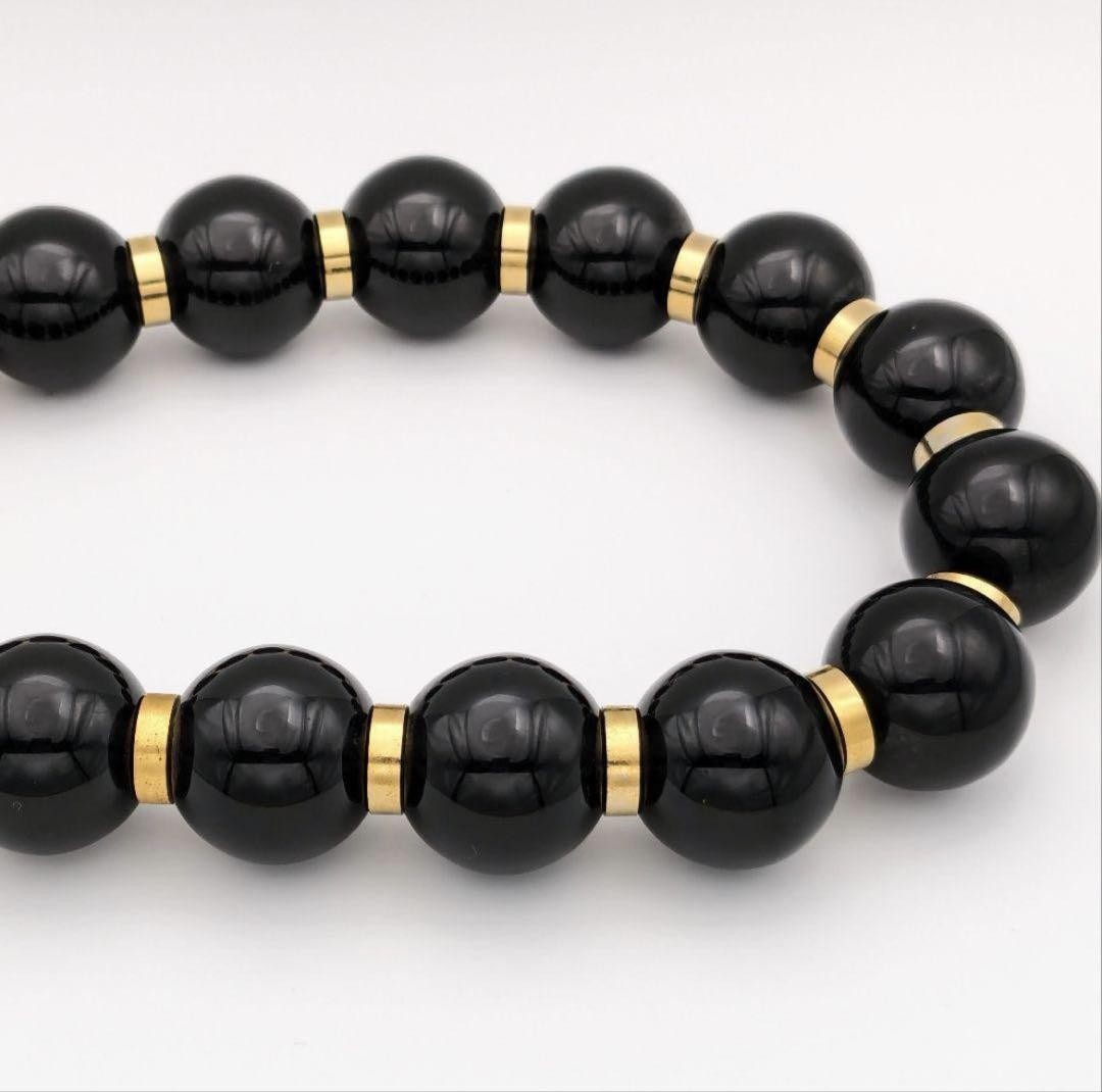Saint Laurent Beaded Necklace rayer beads Pendant Black Authentic