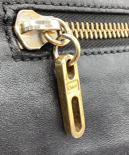 Chloe shoulder bag Purse Leather Black Gold Authentic Women's Used
