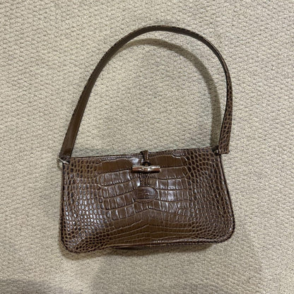 Longchamp handbag Purse Brown Women's Used Authentic