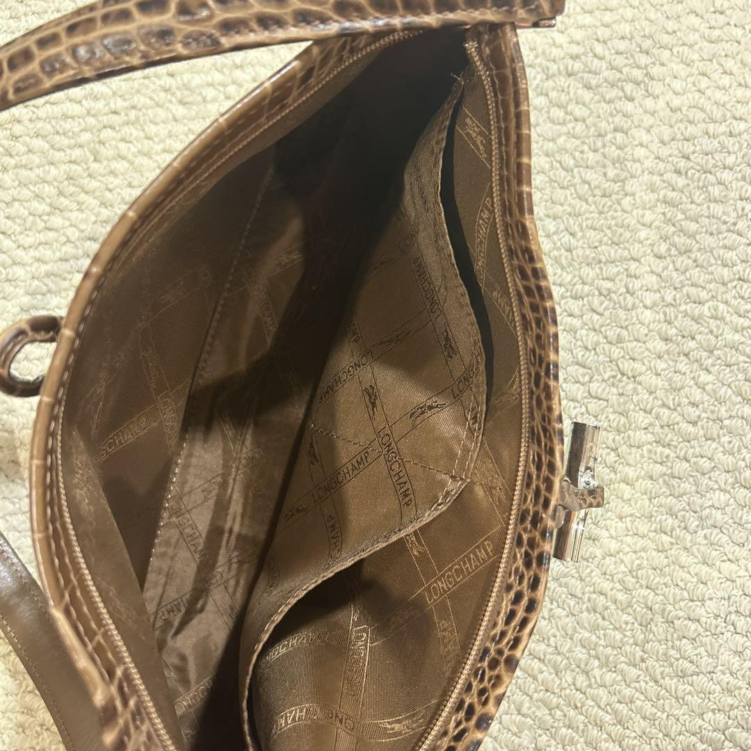 Longchamp handbag Purse Brown Women's Used Authentic