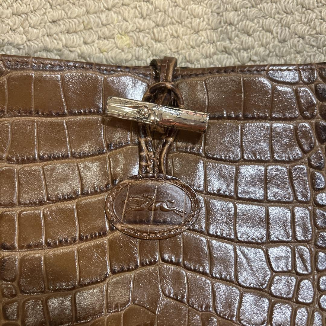Longchamp handbag Purse Brown Women's Used Authentic