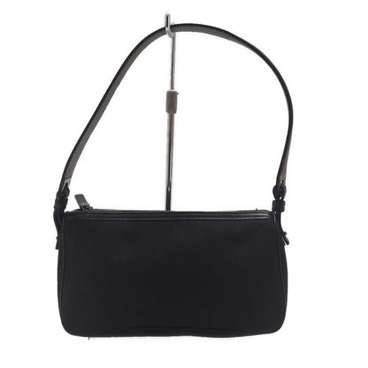 Salvatore Ferragamo Shoulder Bag Purse Gancini Jacquard Leather Black Authentic