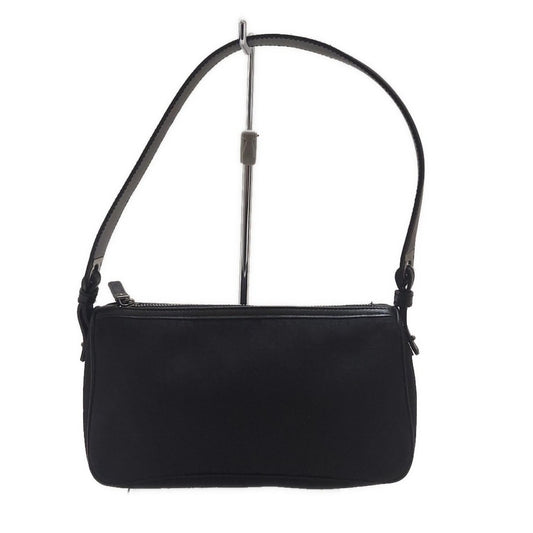 Salvatore Ferragamo Shoulder Bag Purse Gancini Jacquard Leather Black Authentic