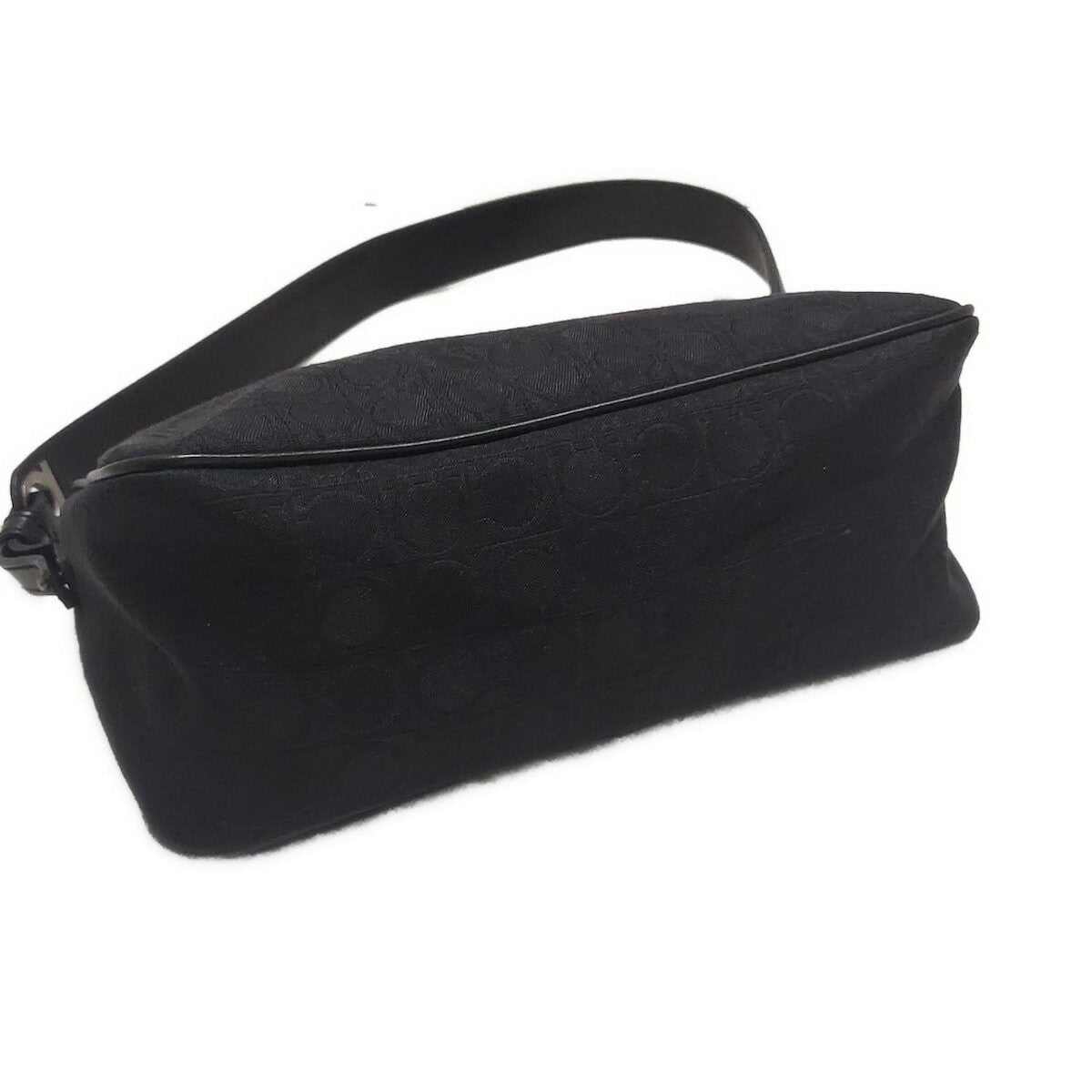 Salvatore Ferragamo Shoulder Bag Purse Gancini Jacquard Leather Black Authentic