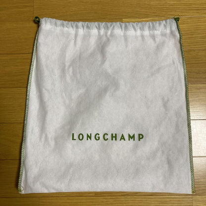 Longchamp Shoulder Bag Purse Leather Gold Beige Authentic