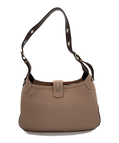 Salvatore Ferragamo Shoulder Bag Purse Gancini Beige Authentic