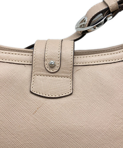 Salvatore Ferragamo Shoulder Bag Purse Gancini Beige Authentic