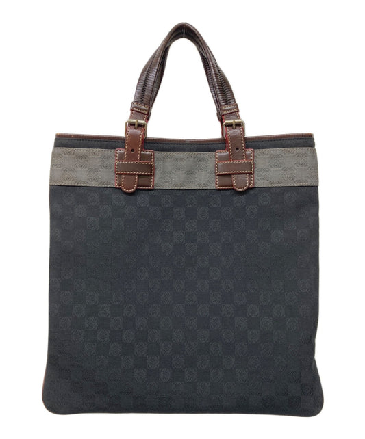 LOEWE Hand Bag Tote Purse Anagram Canvas Black Authentic