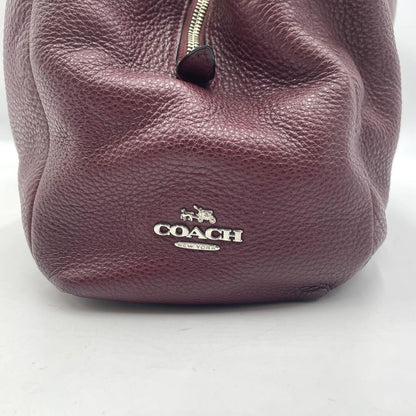 COACH Shoulder Bag Purse Leather Bordeaux Authentic