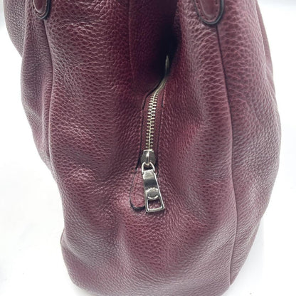 COACH Shoulder Bag Purse Leather Bordeaux Authentic