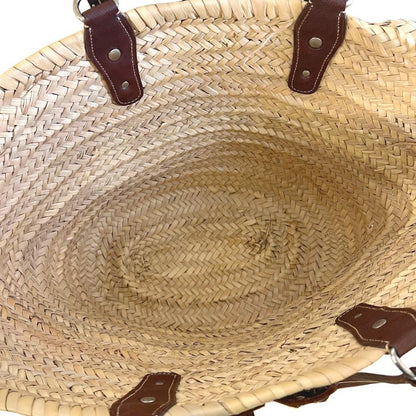 MIU MIU Hand Bag Tote Purse Basket Bag Raffia Leather Beige Brown Authentic