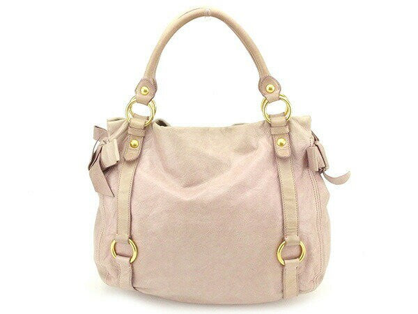 MIU MIU Hand Bag Tote Purse Pink Authentic