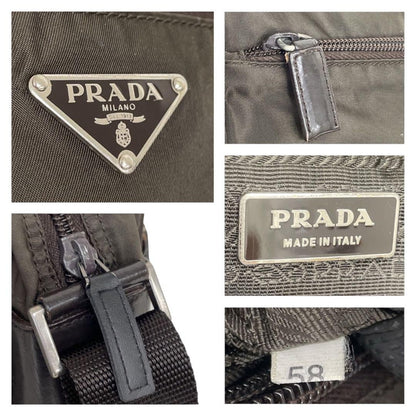 PRADA Shoulder Camera Bag Purse Logo Nylon Khaki Authentic