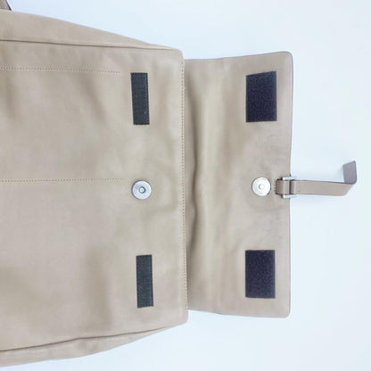 PRADA Hand Bag Tote Purse Nylon Leather Canvas Beige Authentic