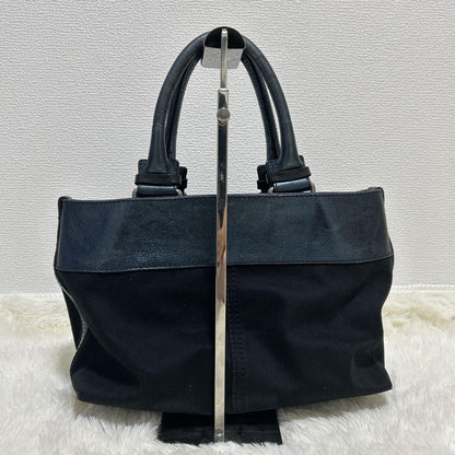 Chloe Hand Bag Tote Purse Logo Navy Authentic