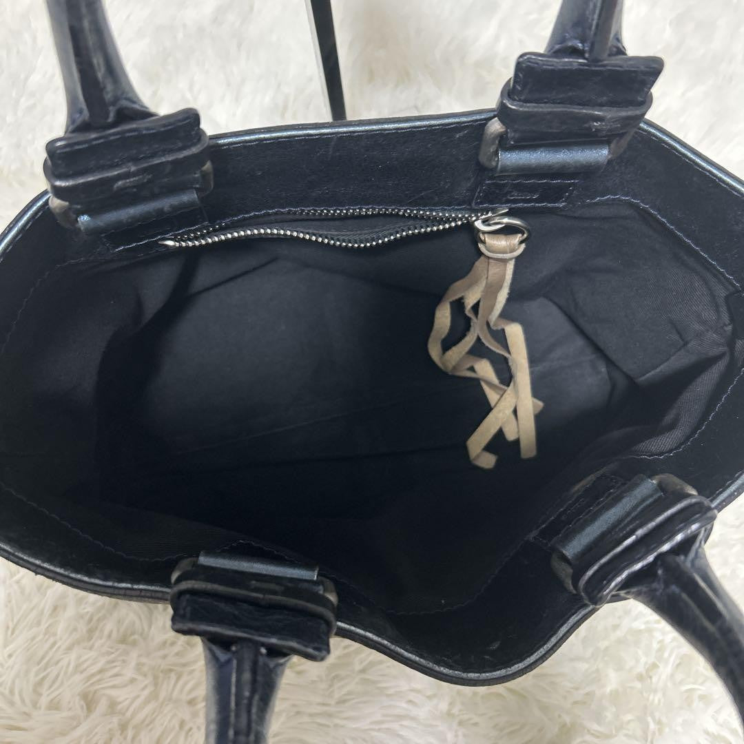 Chloe Hand Bag Tote Purse Logo Navy Authentic