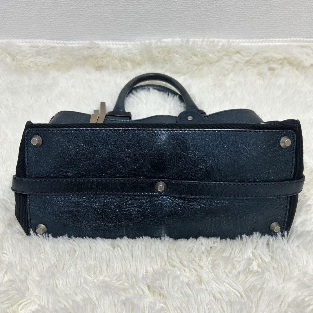 Chloe Hand Bag Tote Purse Logo Navy Authentic