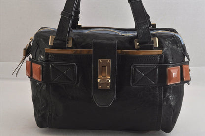 Chloe Hand Bag Tote Purse Boston Bag Leather Black Authentic