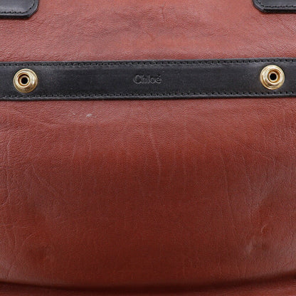 Chloe Hand Bag Tote Purse Leather Brown Black Authentic
