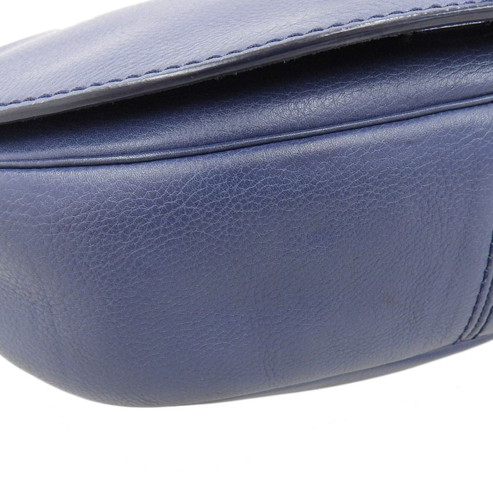 MULBERRY Shoulder Bag Purse Leather Blue Authentic
