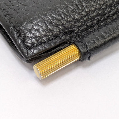 TOM FORD Bi-fold Wallet Flap Compact Purse Money Clip Leather Black Authentic