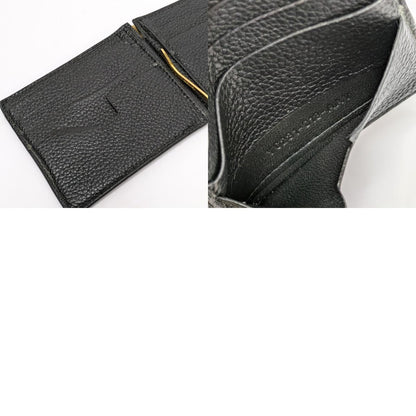 TOM FORD Bi-fold Wallet Flap Compact Purse Money Clip Leather Black Authentic