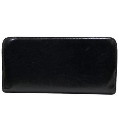 TOM FORD Round Zip Long Wallet Purse Logo Leather Black Authentic
