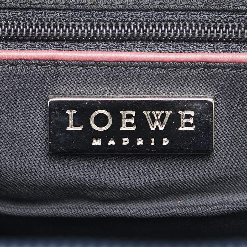 LOEWE Hand Bag Tote Purse Leather Green Purple Authentic
