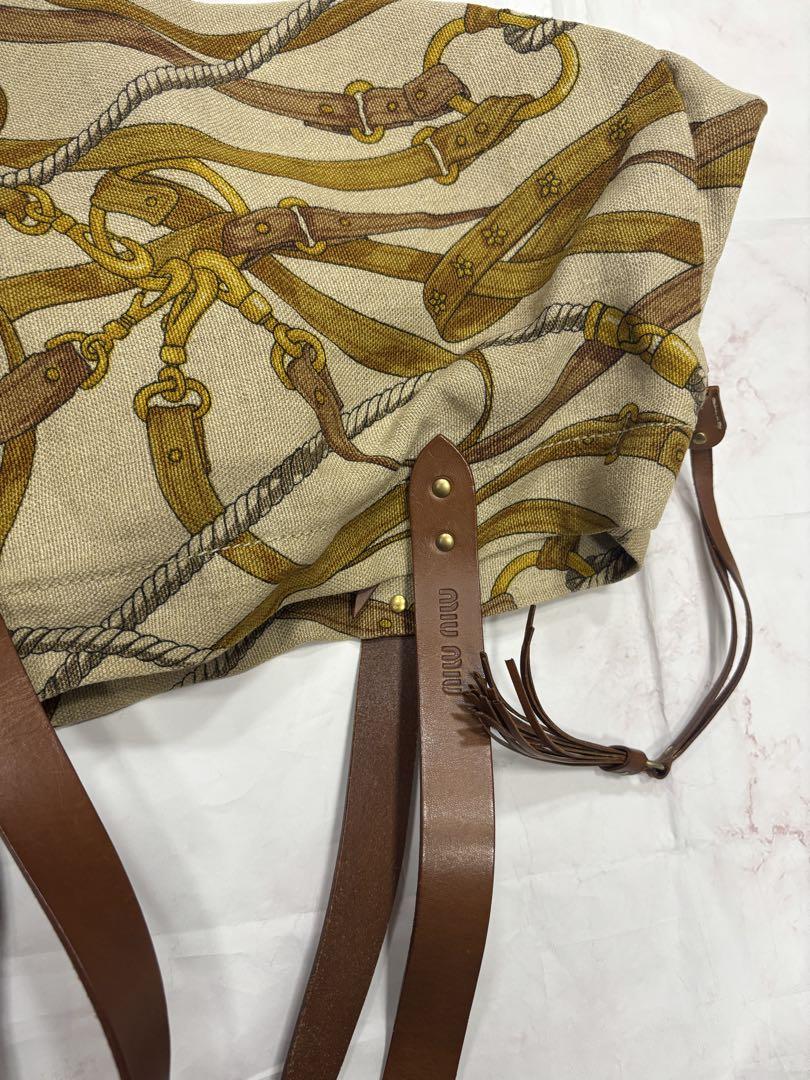 MIU MIU Hand Bag Tote Purse Logo Authentic