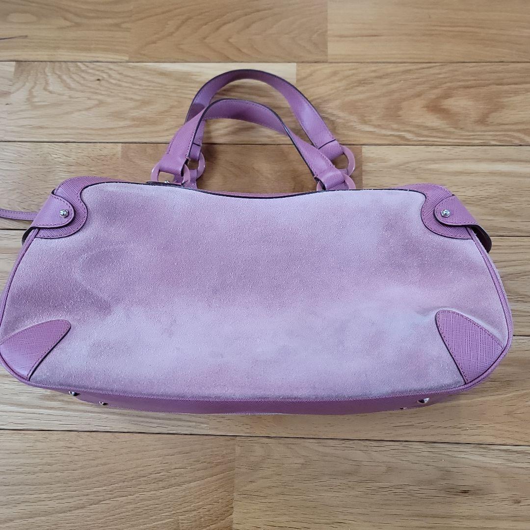 Salvatore Ferragamo Purse handbag Tote Pink Suede Women's Authentic Used
