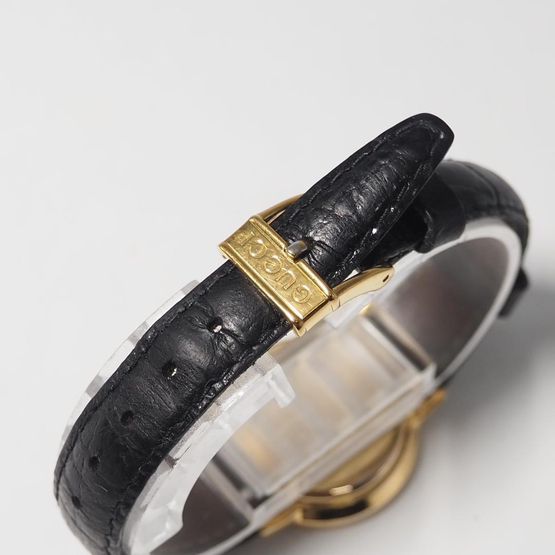 GUCCI Quartz Watch Wristwatch Black Gold Beige Women's Authentic