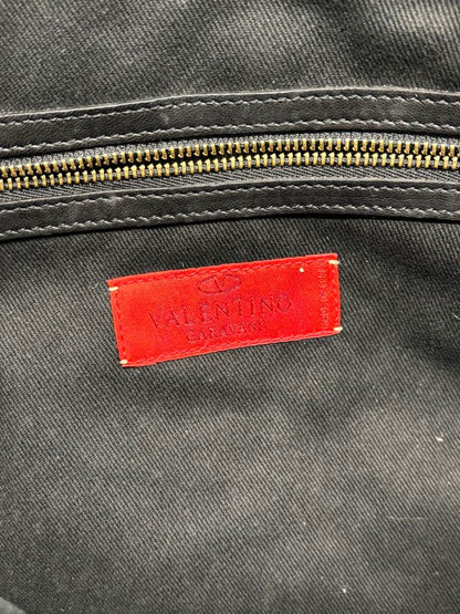 Valentino Garavani Bag Shoulder Hand Tote Purse Leather Authentic Black Gold