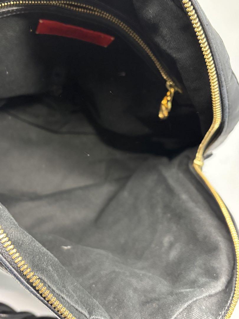 Valentino Garavani Bag Shoulder Hand Tote Purse Leather Authentic Black Gold