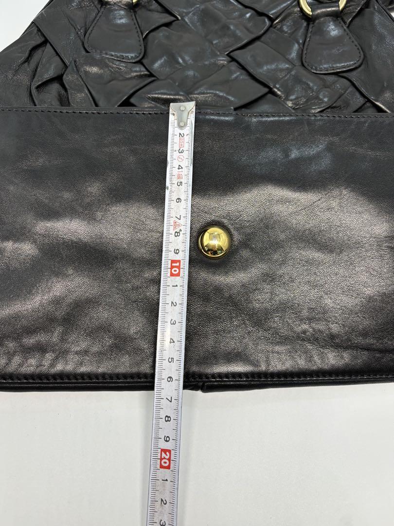 Valentino Garavani Bag Shoulder Hand Tote Purse Leather Authentic Black Gold