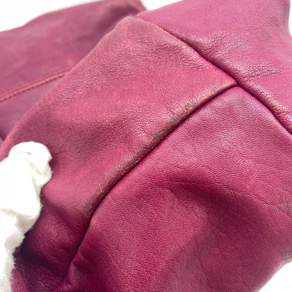 Longchamp handbag Purse Le Pliage Purple Leather Authentic Women's Used