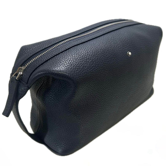 Montblanc Second Bag Clutch Bag Leather Navy Authentic