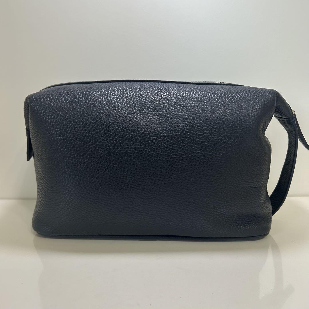 Montblanc Second Bag Clutch Bag Leather Navy Authentic