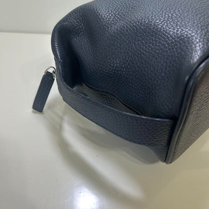Montblanc Second Bag Clutch Bag Leather Navy Authentic