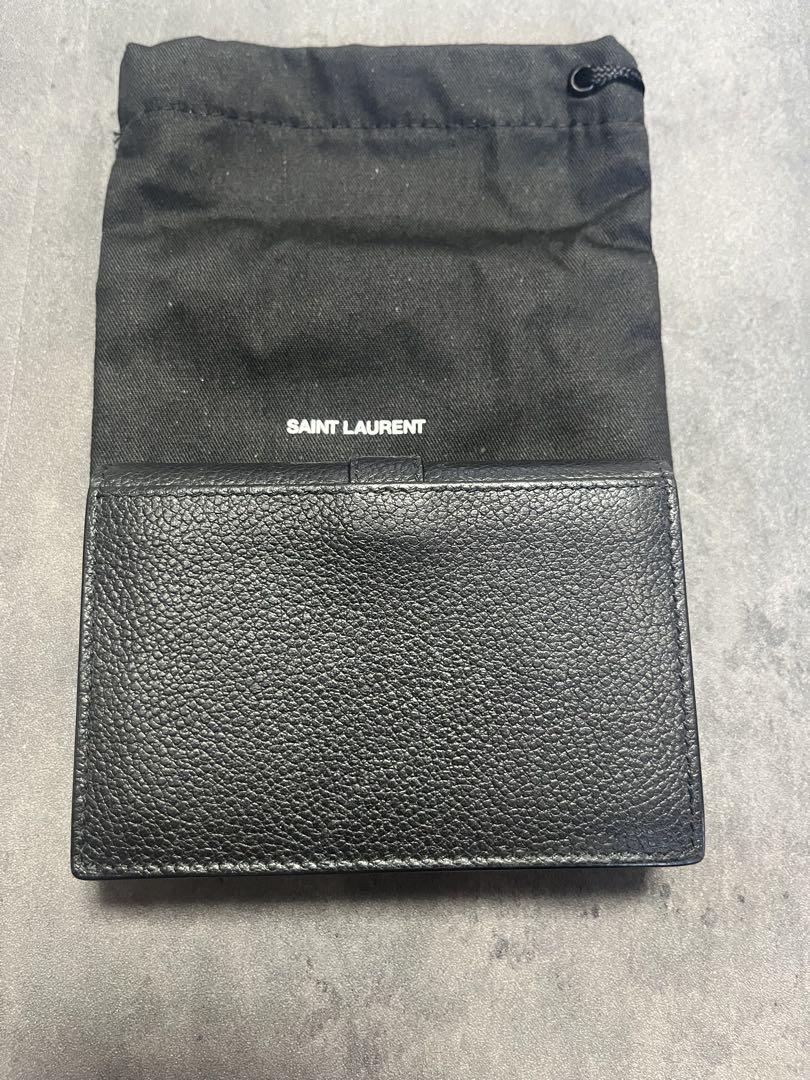 Saint Laurent Bi-fold Card Holder Wallet Case Flap Purse Compact YSL Cassandra