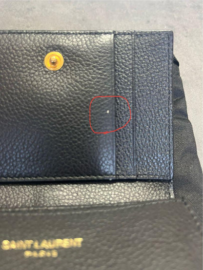 Saint Laurent Bi-fold Card Holder Wallet Case Flap Purse Compact YSL Cassandra