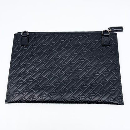 Montblanc Clutch Bag Second Bag Leather Black Authentic