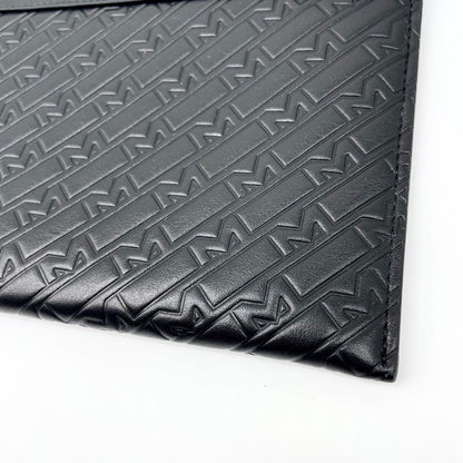Montblanc Clutch Bag Second Bag Leather Black Authentic