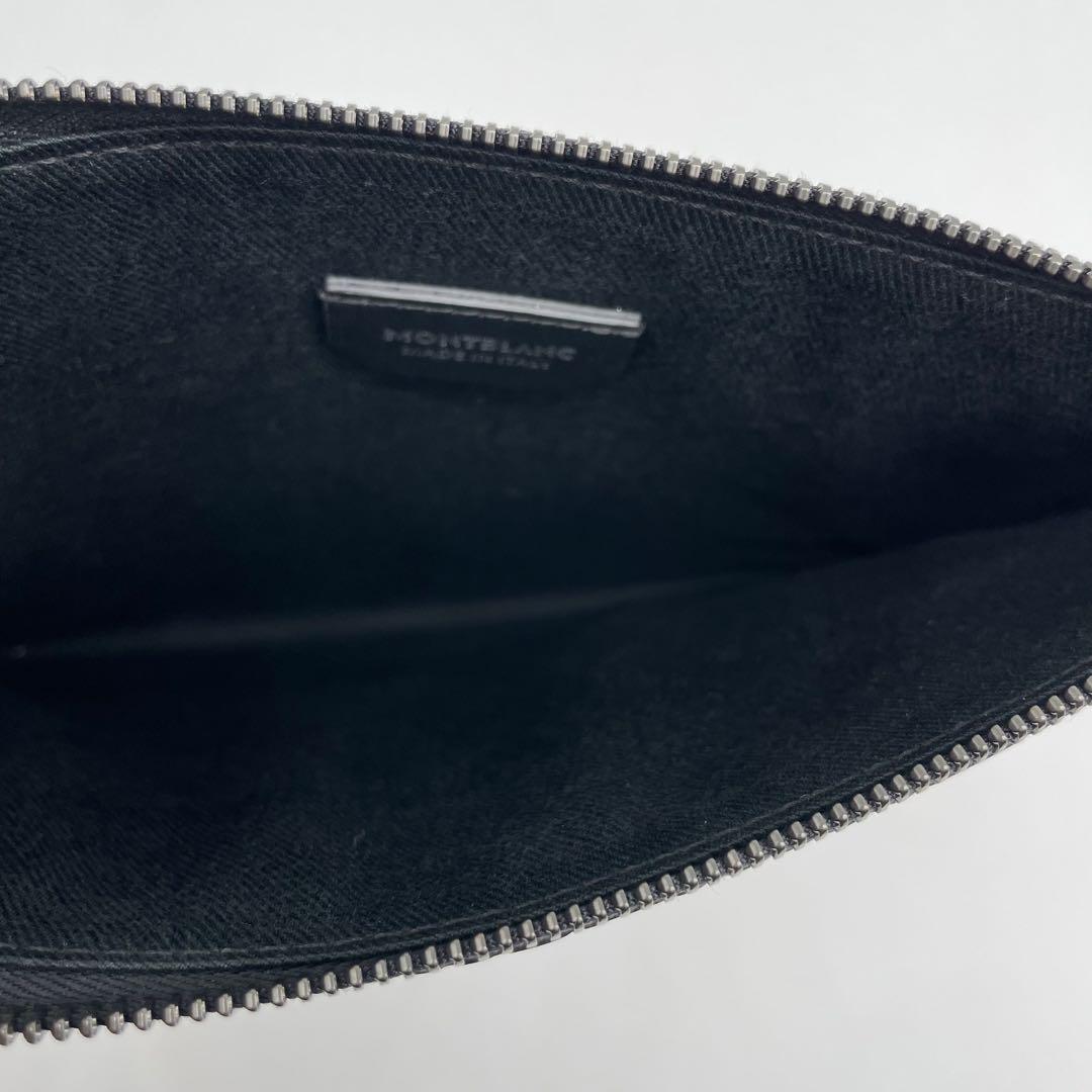 Montblanc Clutch Bag Second Bag Leather Black Authentic